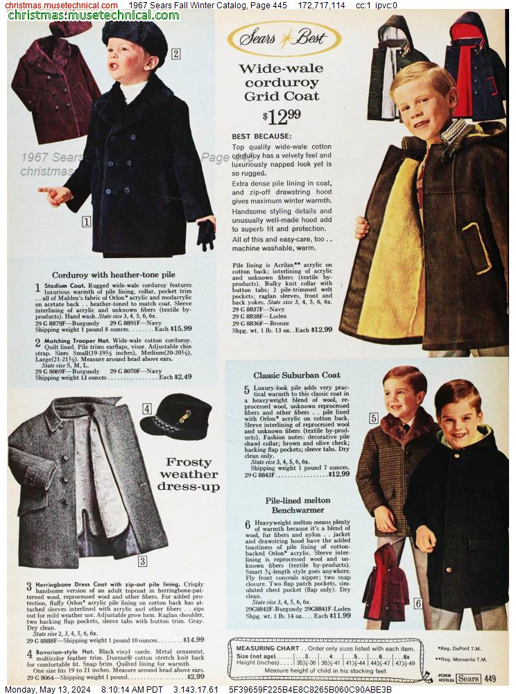 1967 Sears Fall Winter Catalog, Page 445