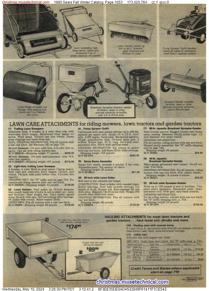 1980 Sears Fall Winter Catalog, Page 1053