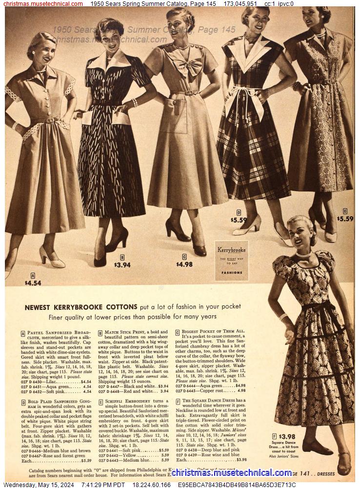 1950 Sears Spring Summer Catalog, Page 145