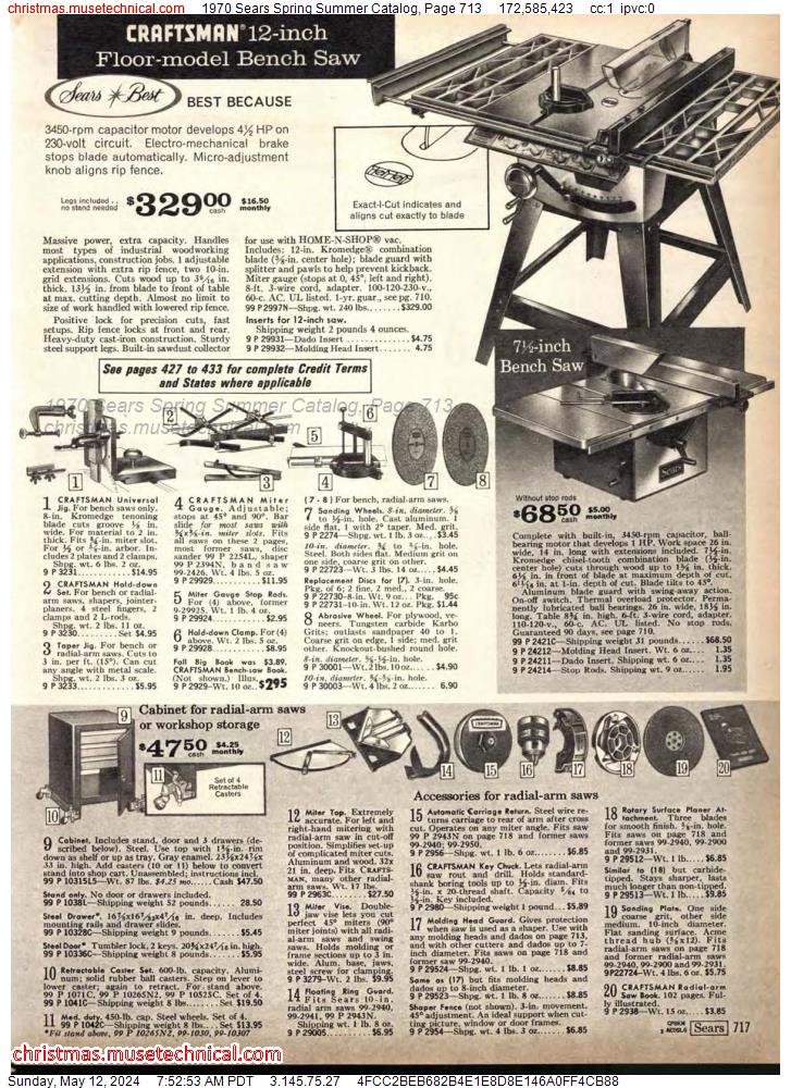 1970 Sears Spring Summer Catalog, Page 713