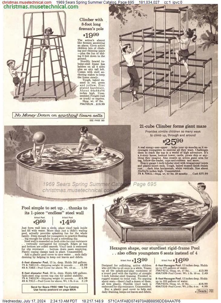 1969 Sears Spring Summer Catalog, Page 695