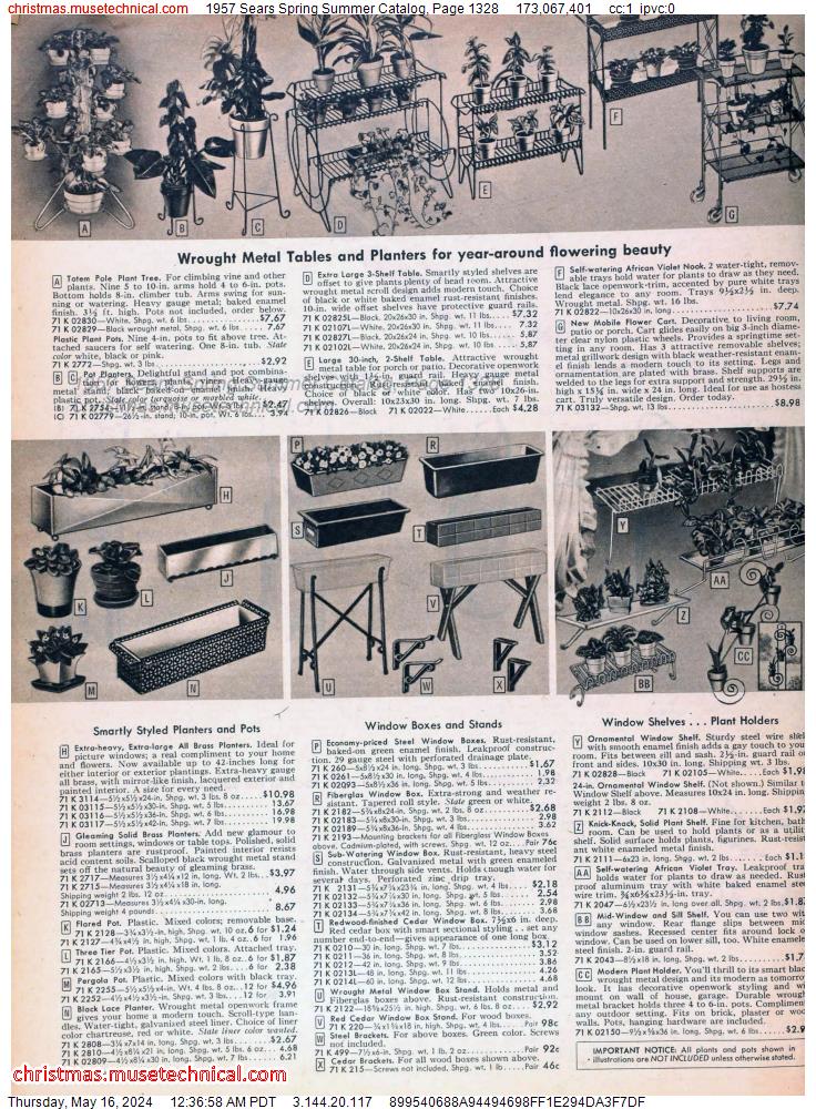 1957 Sears Spring Summer Catalog, Page 1328