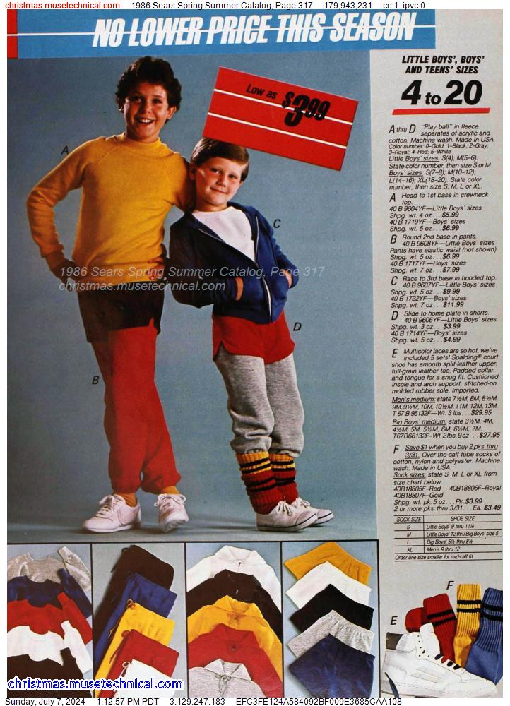 1986 Sears Spring Summer Catalog, Page 317