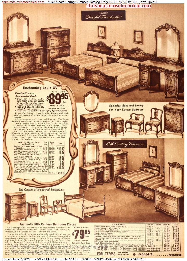 1941 Sears Spring Summer Catalog, Page 603