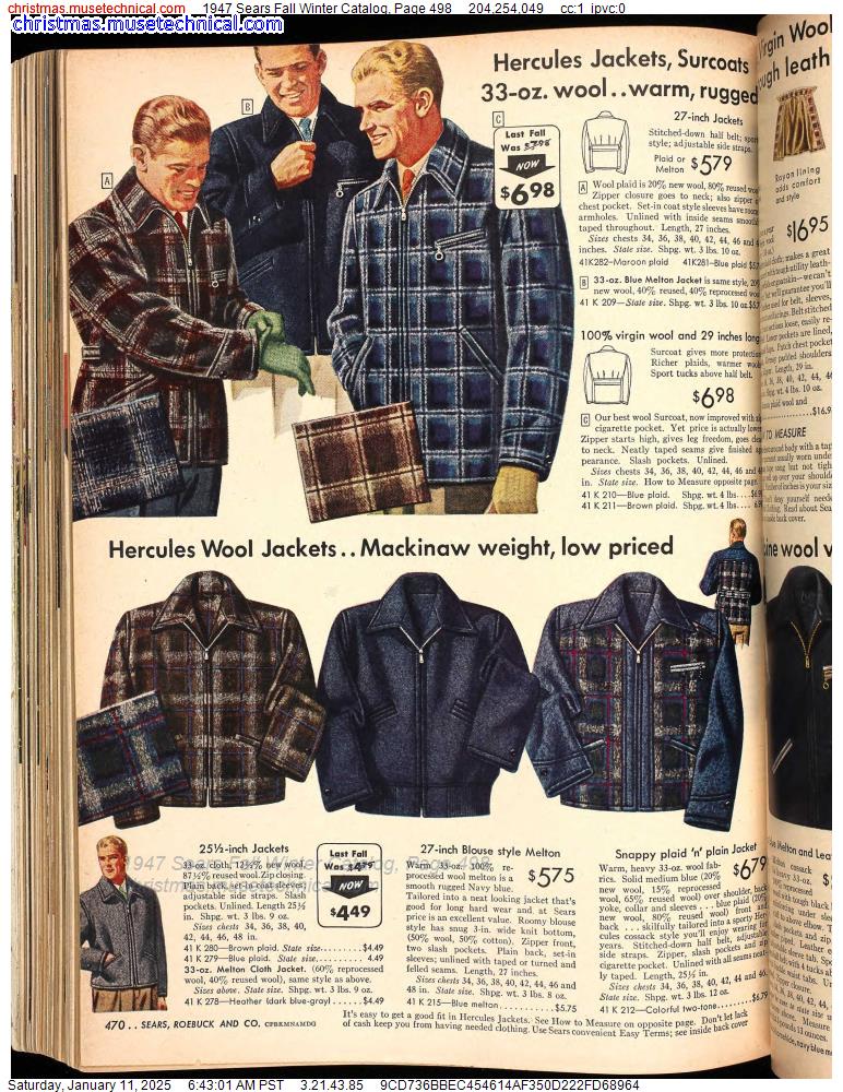 1947 Sears Fall Winter Catalog, Page 498