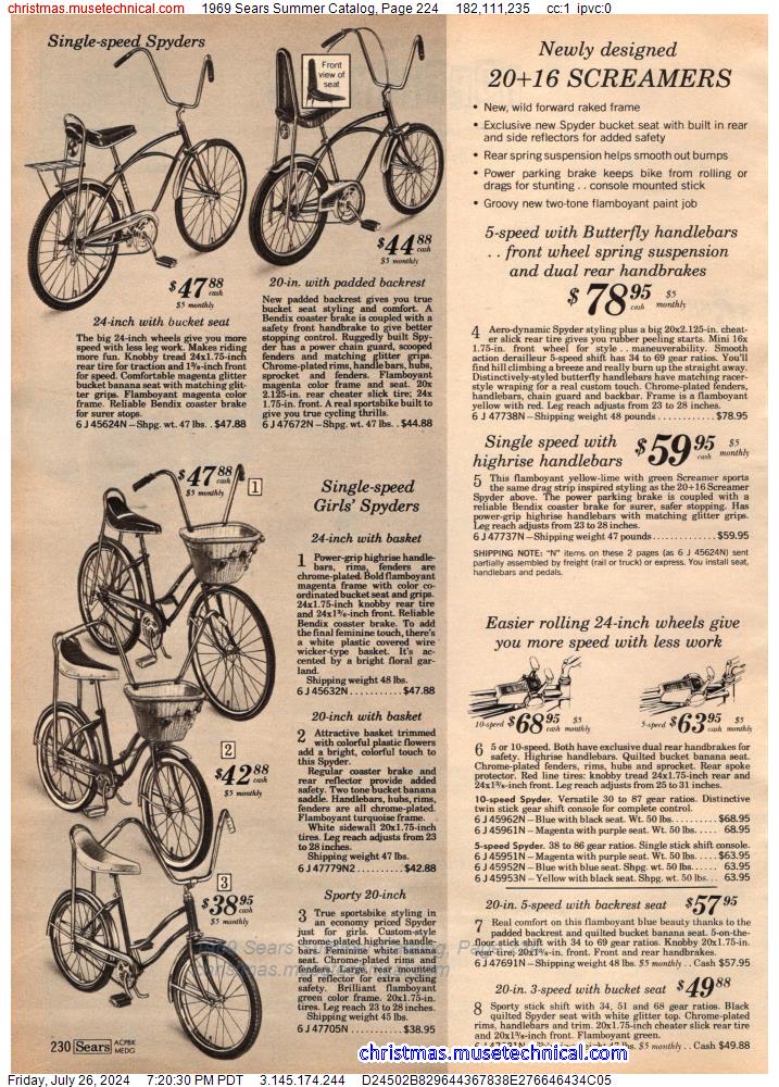 1969 Sears Summer Catalog, Page 224