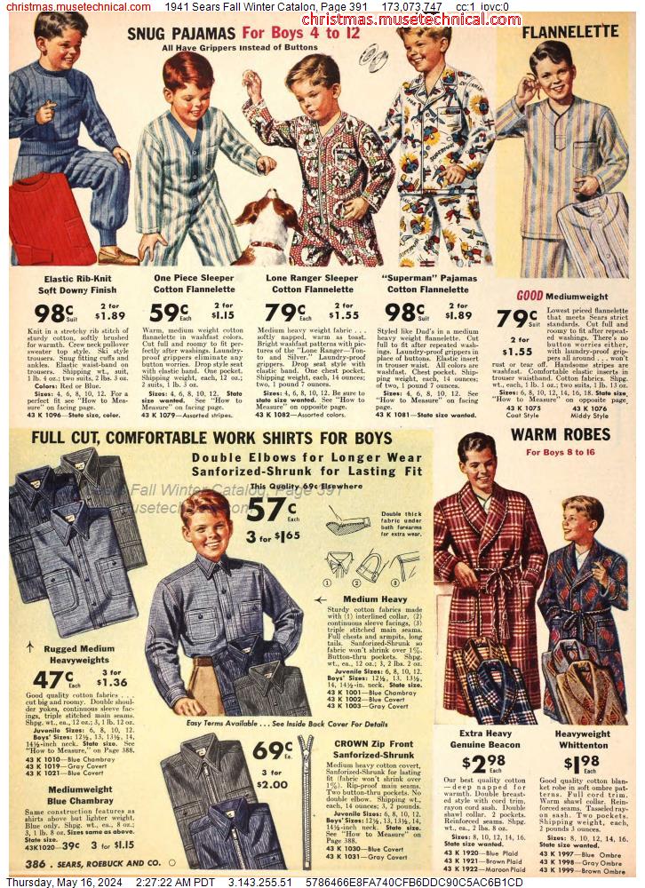 1941 Sears Fall Winter Catalog, Page 391