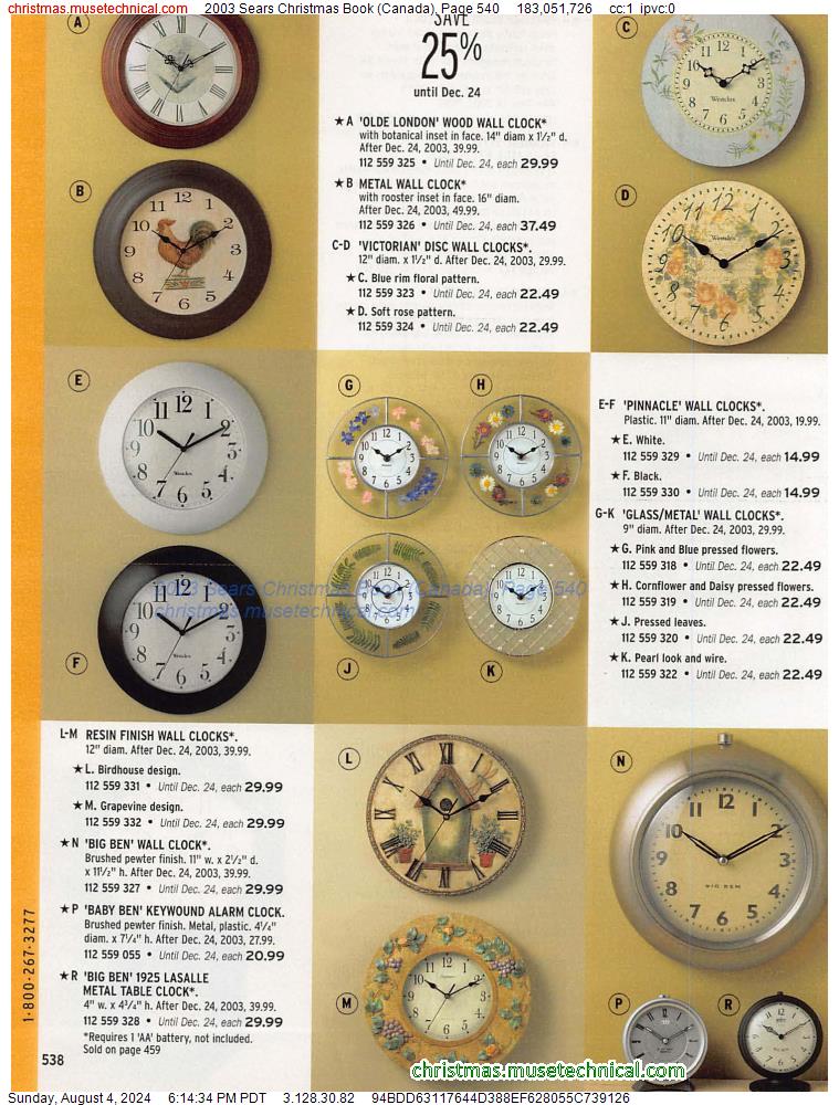 2003 Sears Christmas Book (Canada), Page 540