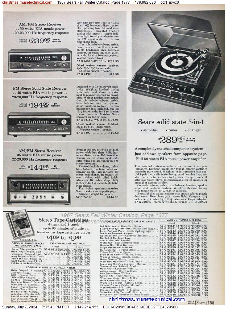 1967 Sears Fall Winter Catalog, Page 1377