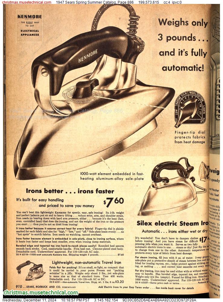 1947 Sears Spring Summer Catalog, Page 886