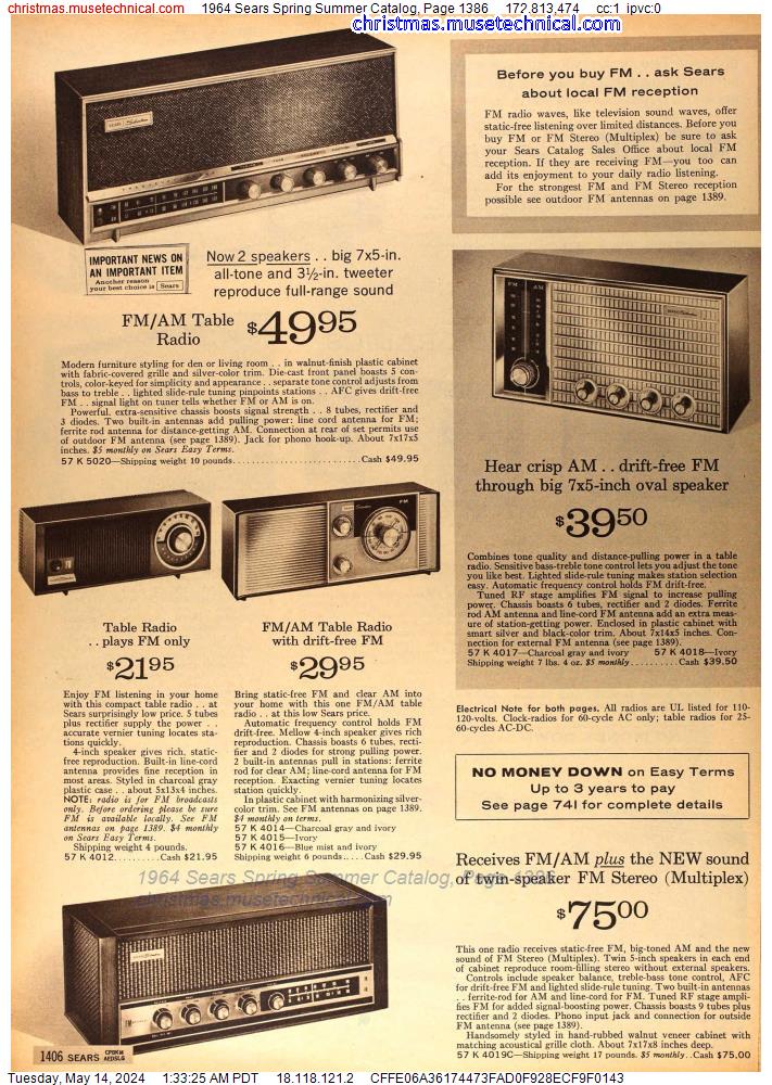1964 Sears Spring Summer Catalog, Page 1386