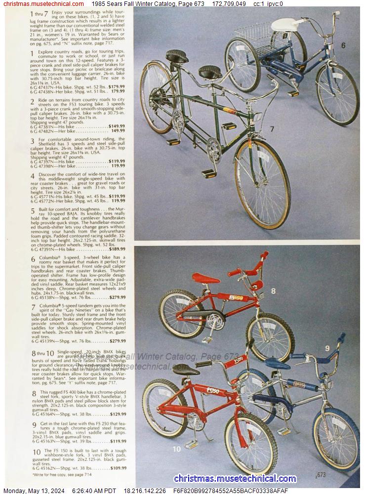 1985 Sears Fall Winter Catalog, Page 673