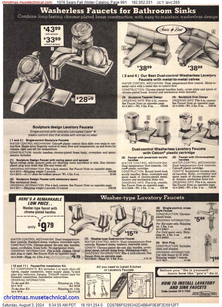 1976 Sears Fall Winter Catalog, Page 991