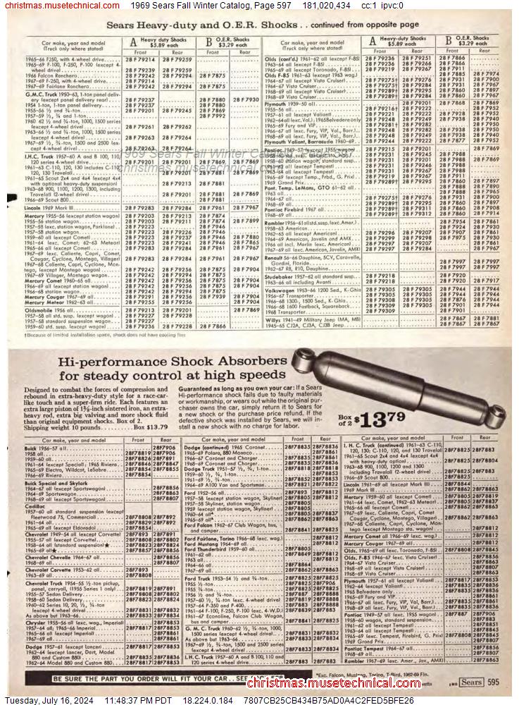 1969 Sears Fall Winter Catalog, Page 597