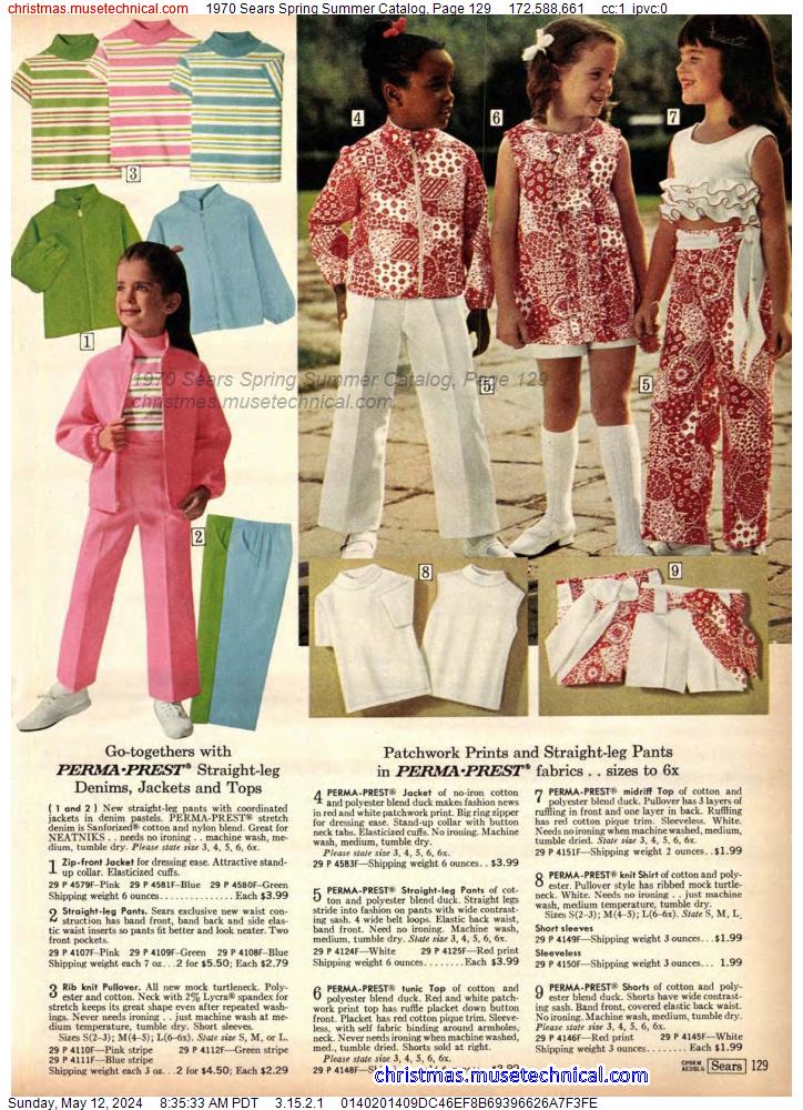 1970 Sears Spring Summer Catalog, Page 129
