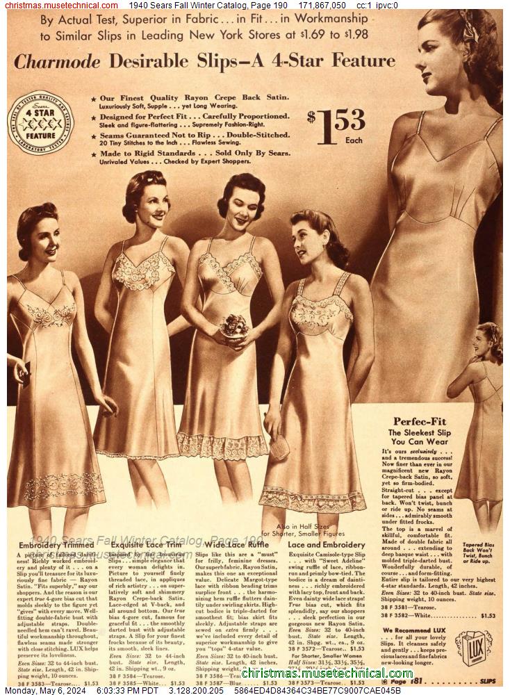 1940 Sears Fall Winter Catalog, Page 190