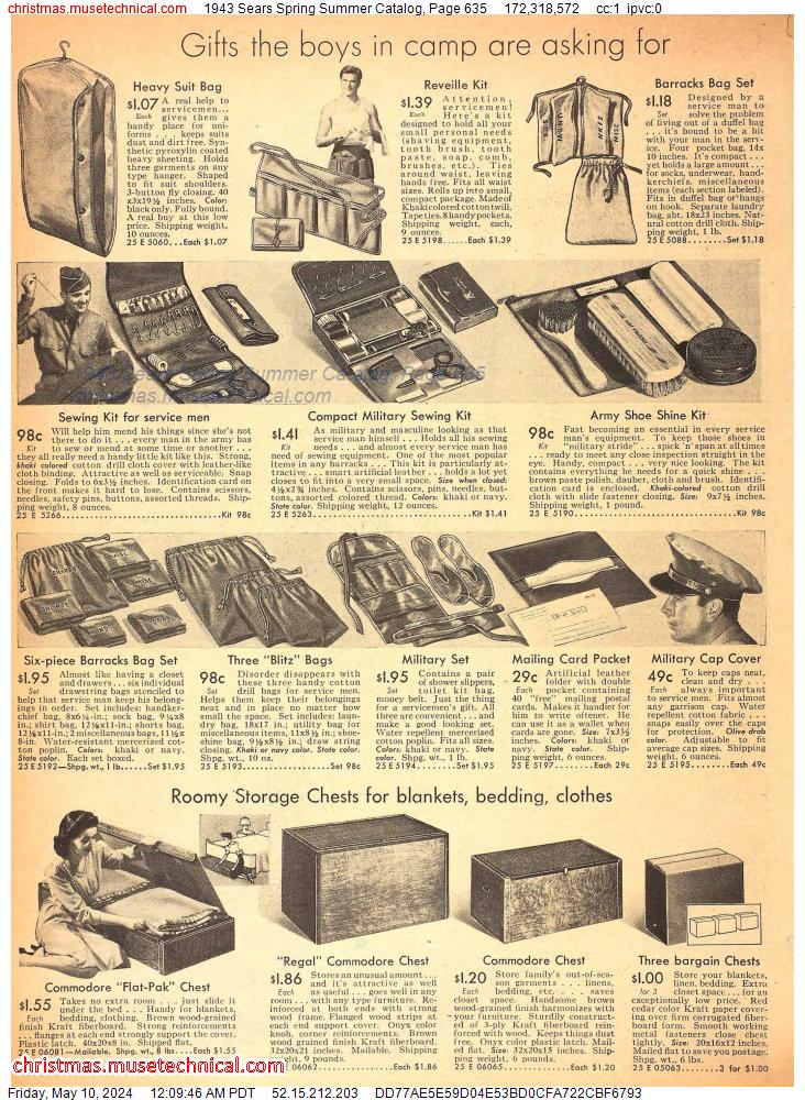 1943 Sears Spring Summer Catalog, Page 635