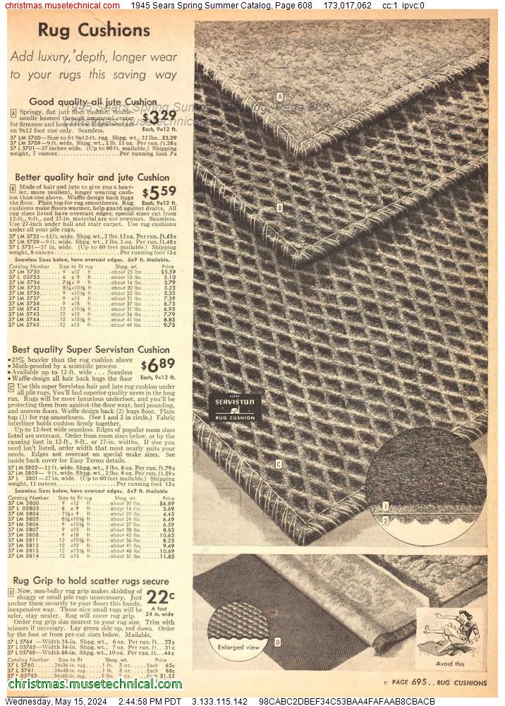 1945 Sears Spring Summer Catalog, Page 608