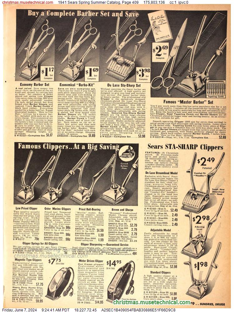 1941 Sears Spring Summer Catalog, Page 409