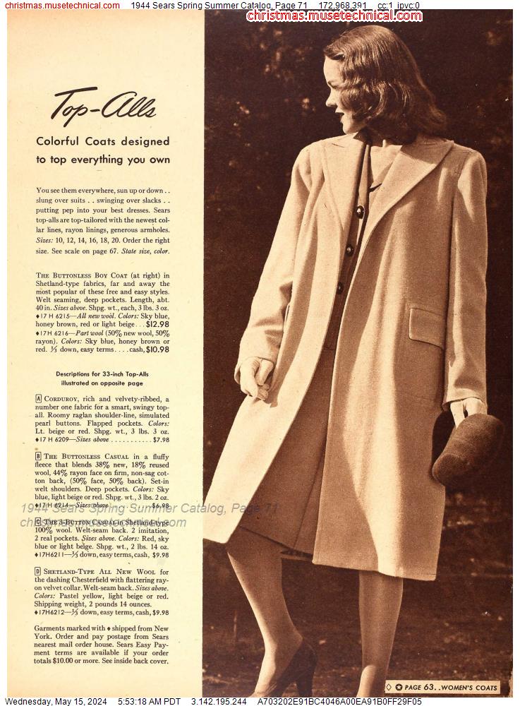 1944 Sears Spring Summer Catalog, Page 71