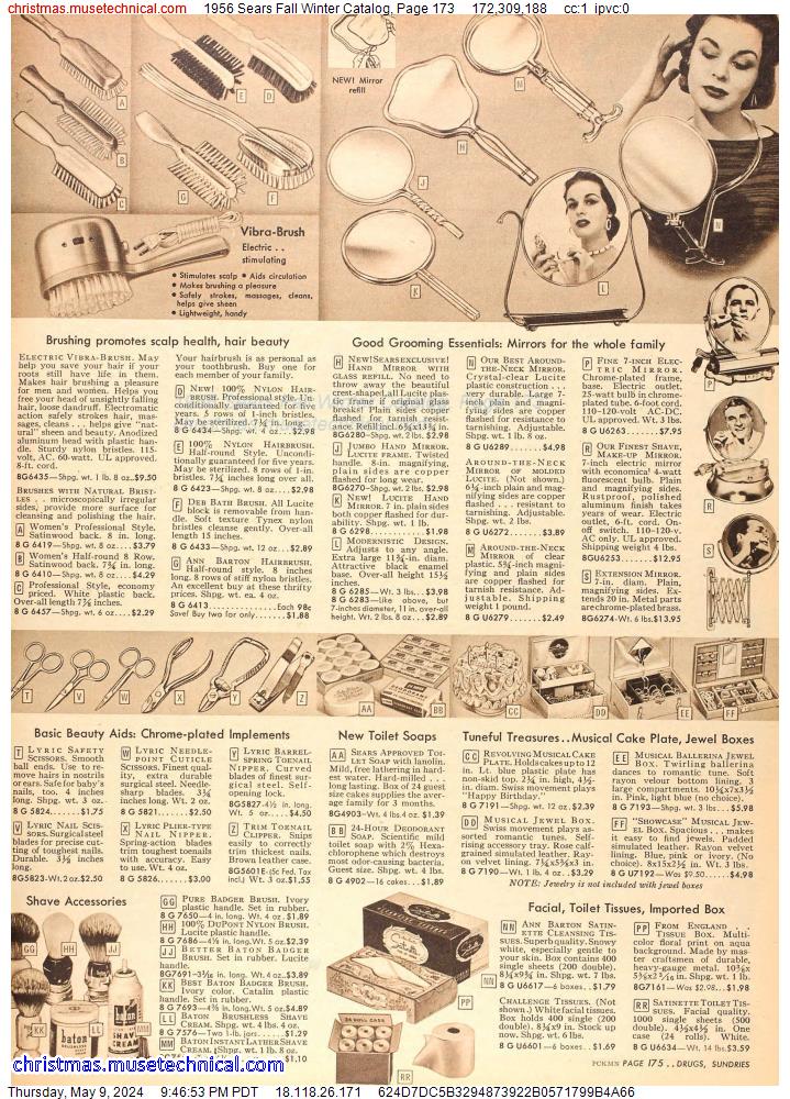 1956 Sears Fall Winter Catalog, Page 173