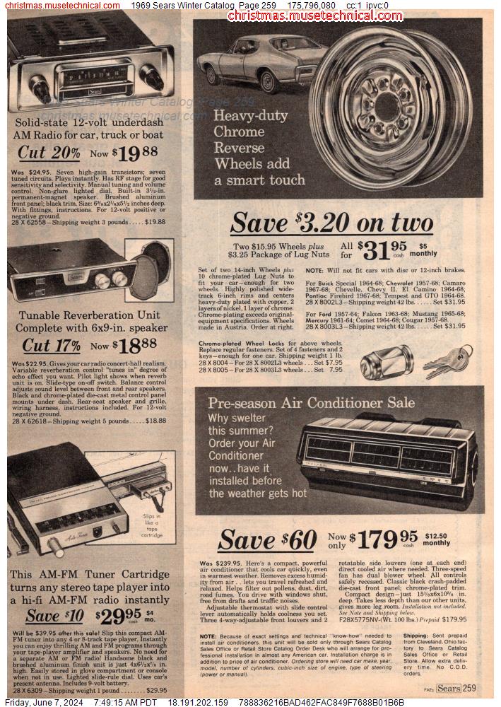 1969 Sears Winter Catalog, Page 259