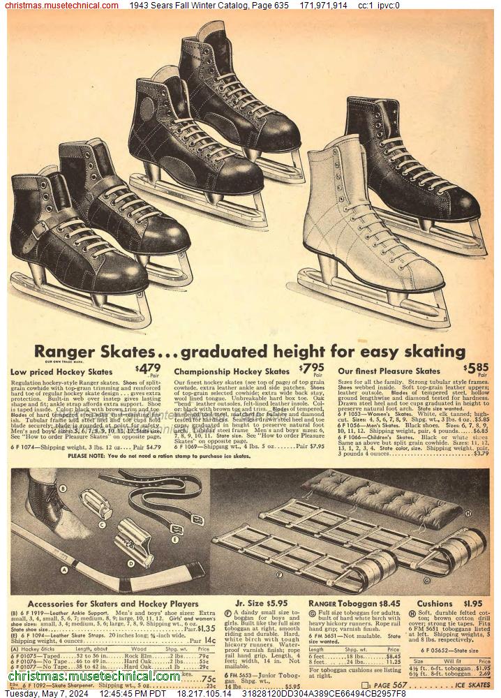 1943 Sears Fall Winter Catalog, Page 635