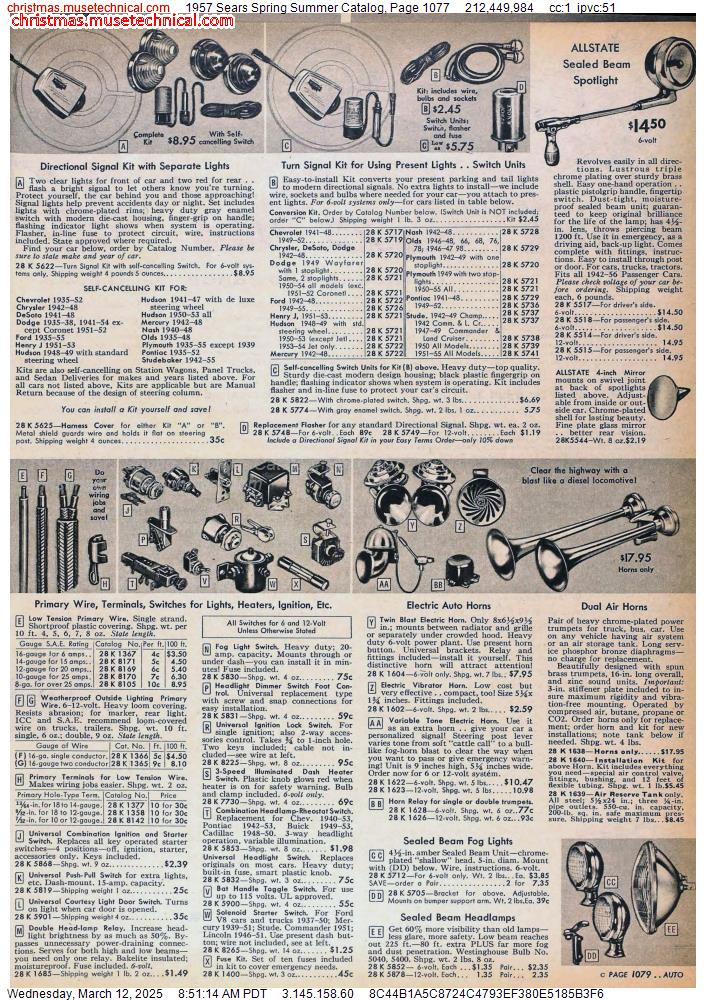 1957 Sears Spring Summer Catalog, Page 1077