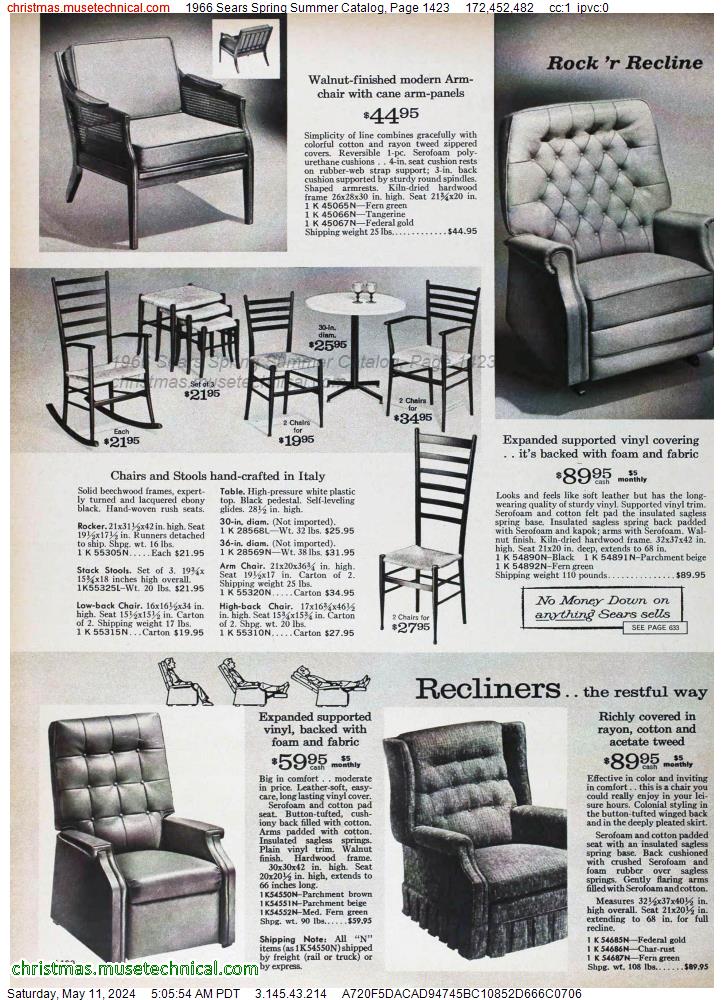 1966 Sears Spring Summer Catalog, Page 1423