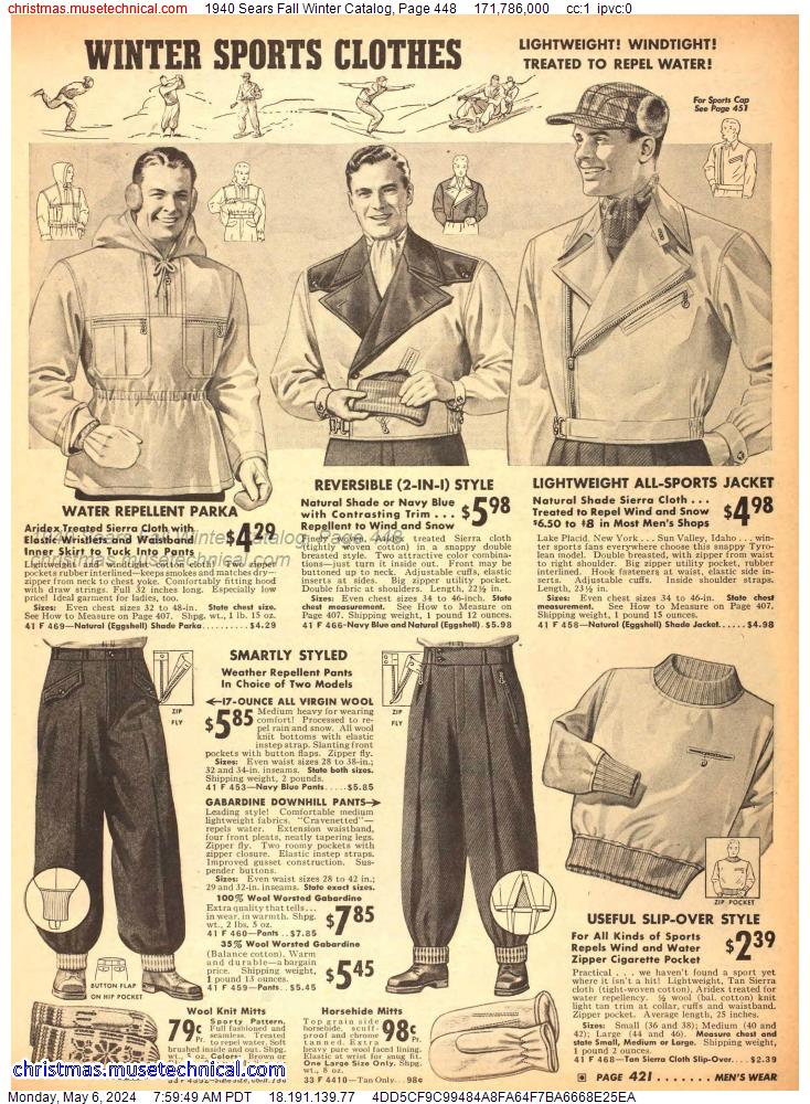 1940 Sears Fall Winter Catalog, Page 448