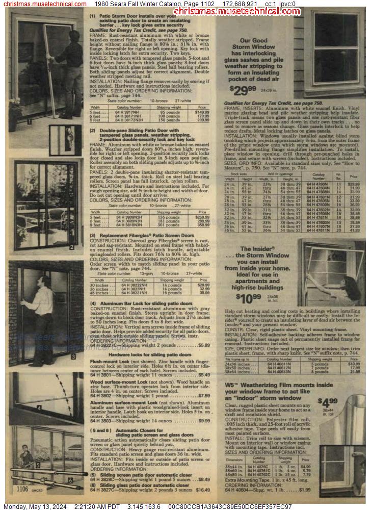 1980 Sears Fall Winter Catalog, Page 1102
