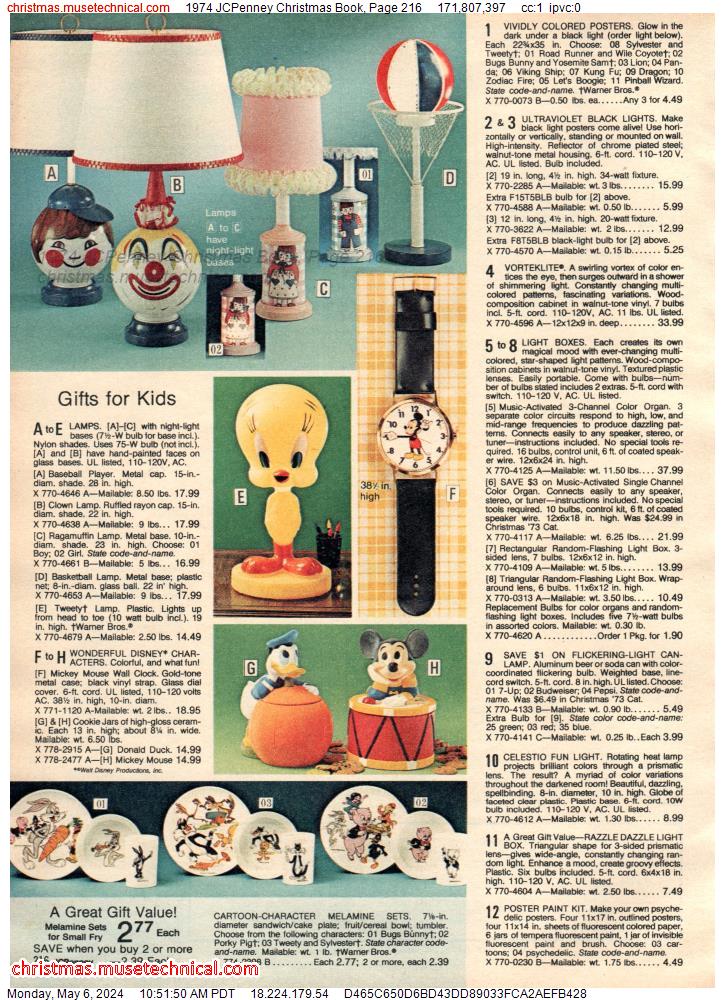 1974 JCPenney Christmas Book, Page 216