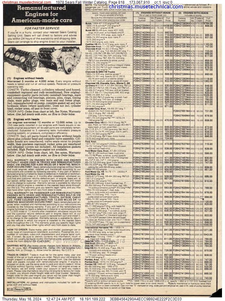 1978 Sears Fall Winter Catalog, Page 818