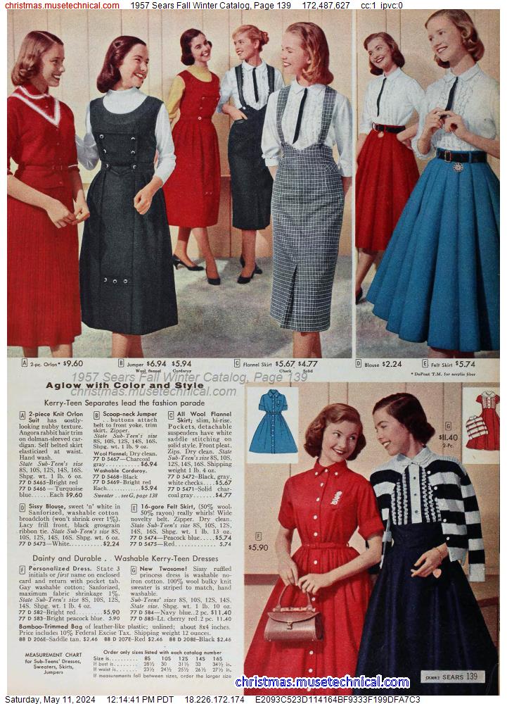 1957 Sears Fall Winter Catalog, Page 139
