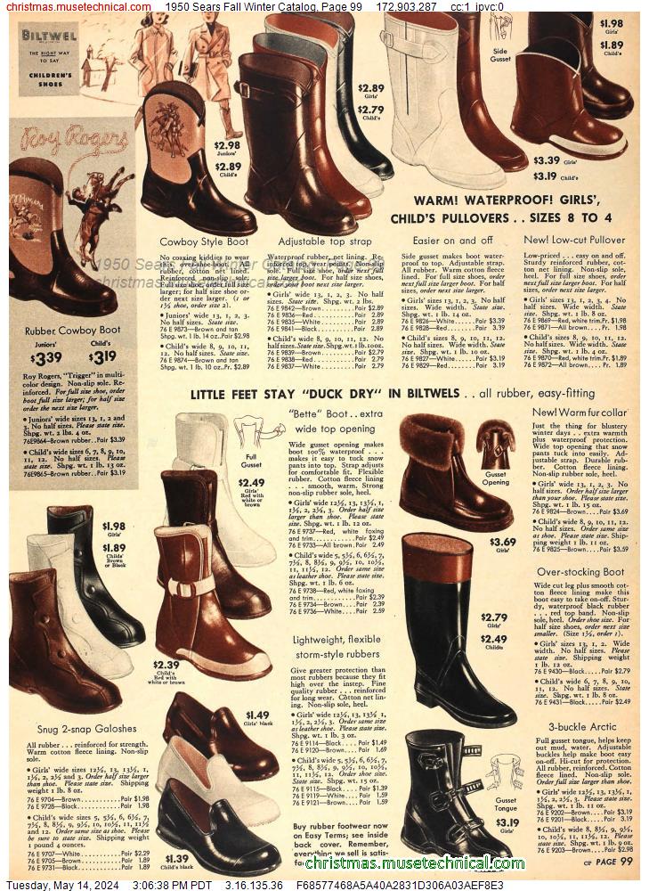 1950 Sears Fall Winter Catalog, Page 99