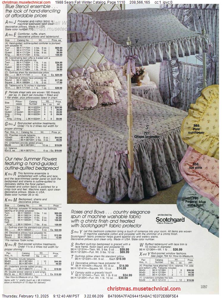 1988 Sears Fall Winter Catalog, Page 1110