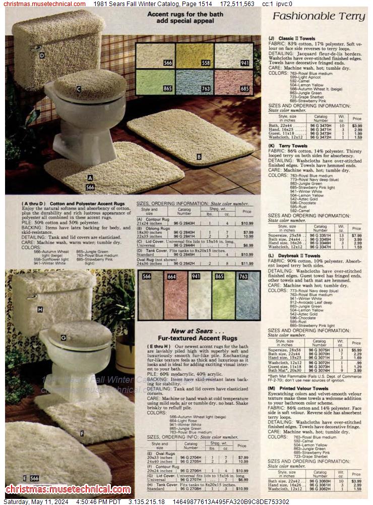 1981 Sears Fall Winter Catalog, Page 1514