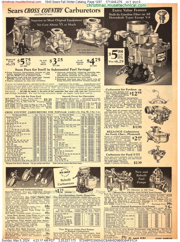 1940 Sears Fall Winter Catalog, Page 1297