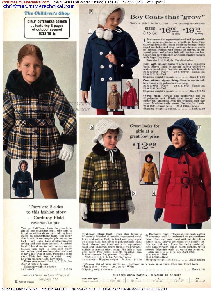 1971 Sears Fall Winter Catalog, Page 48