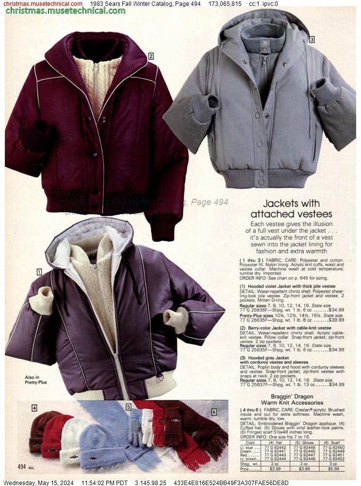 1983 Sears Fall Winter Catalog, Page 494
