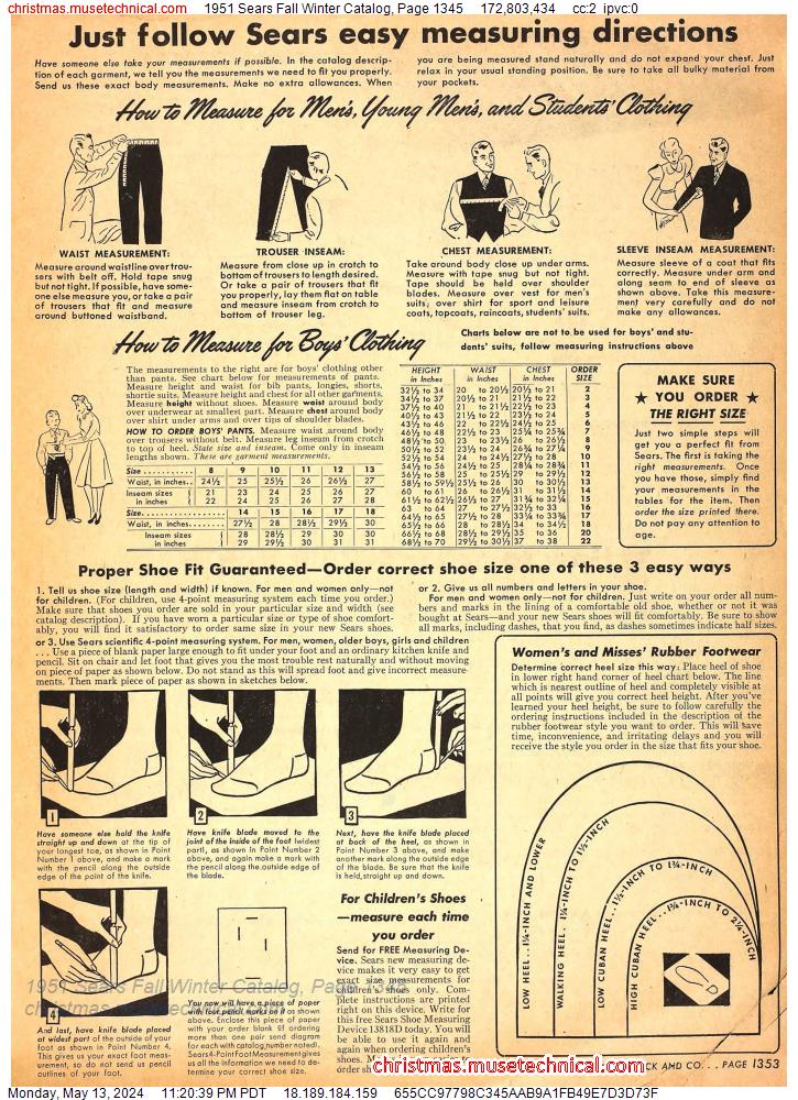 1951 Sears Fall Winter Catalog, Page 1345