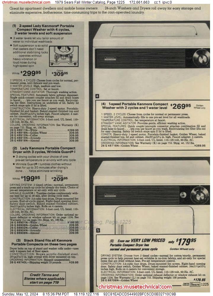 1979 Sears Fall Winter Catalog, Page 1225