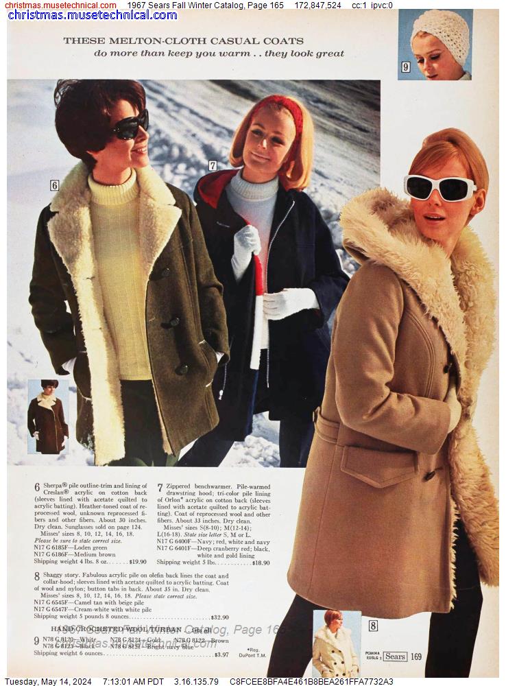 1967 Sears Fall Winter Catalog, Page 165