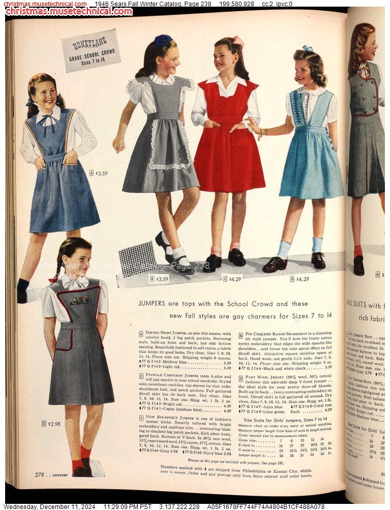 1946 Sears Fall Winter Catalog, Page 238