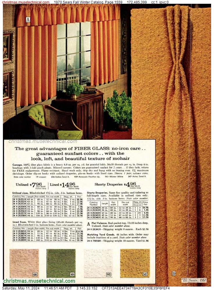1970 Sears Fall Winter Catalog, Page 1559