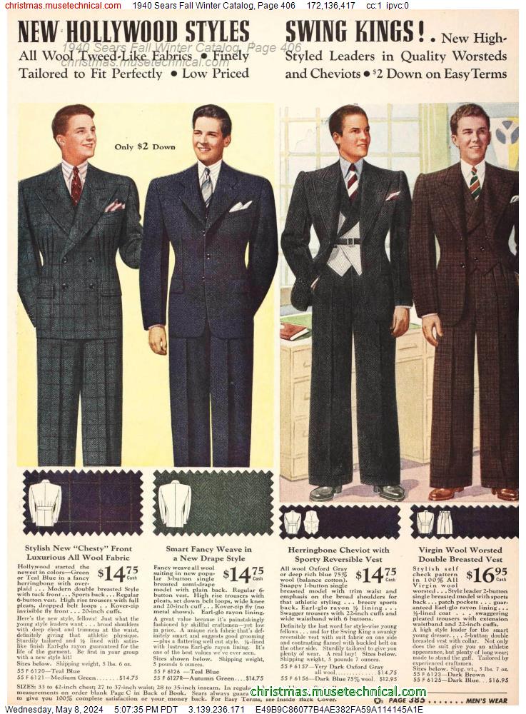 1940 Sears Fall Winter Catalog, Page 406