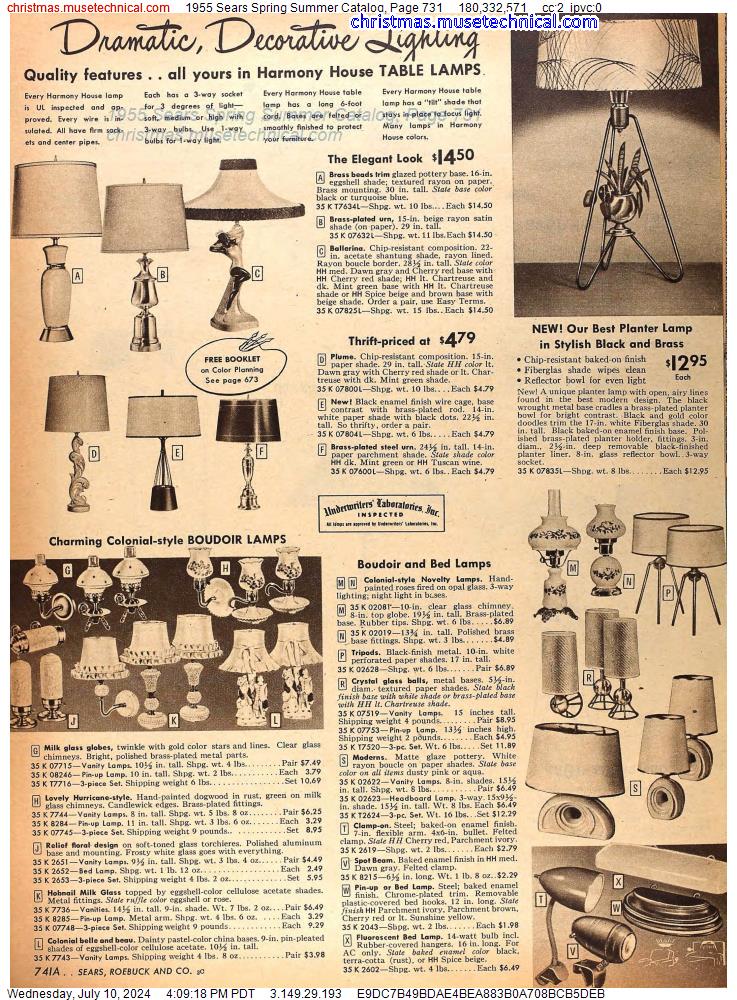 1955 Sears Spring Summer Catalog, Page 731