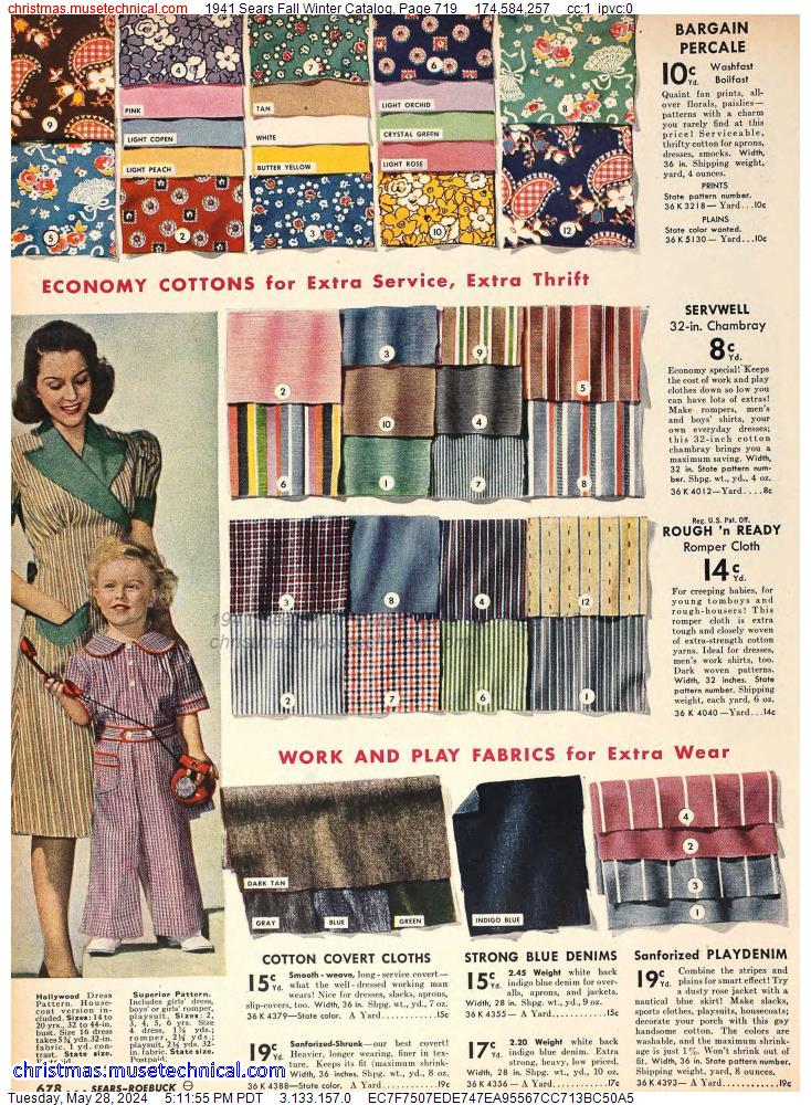 1941 Sears Fall Winter Catalog, Page 719