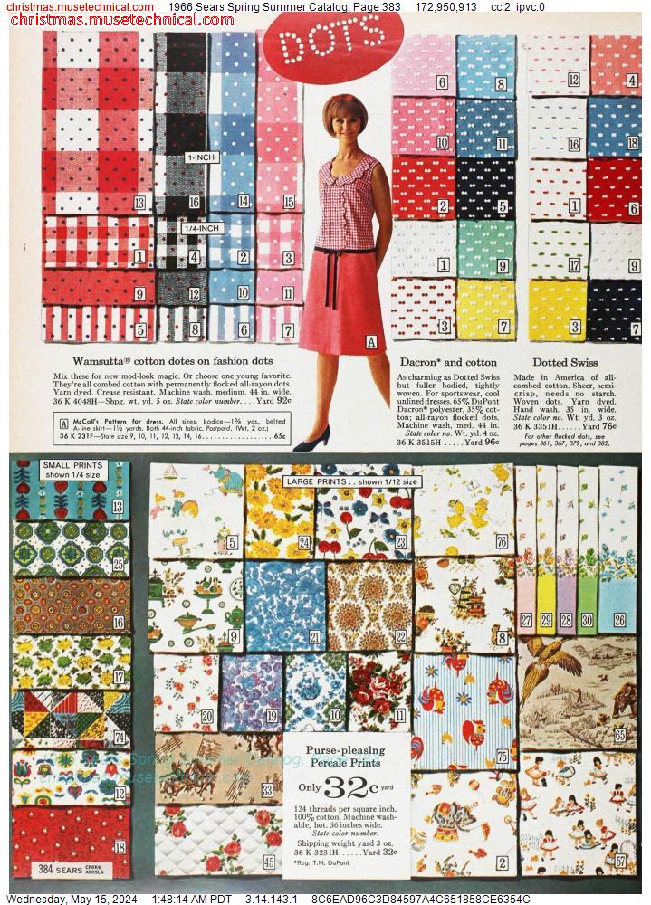 1966 Sears Spring Summer Catalog, Page 383