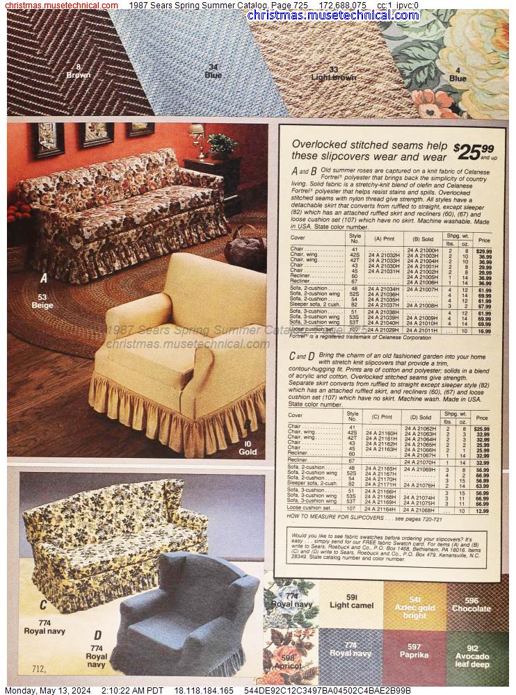 1987 Sears Spring Summer Catalog, Page 725